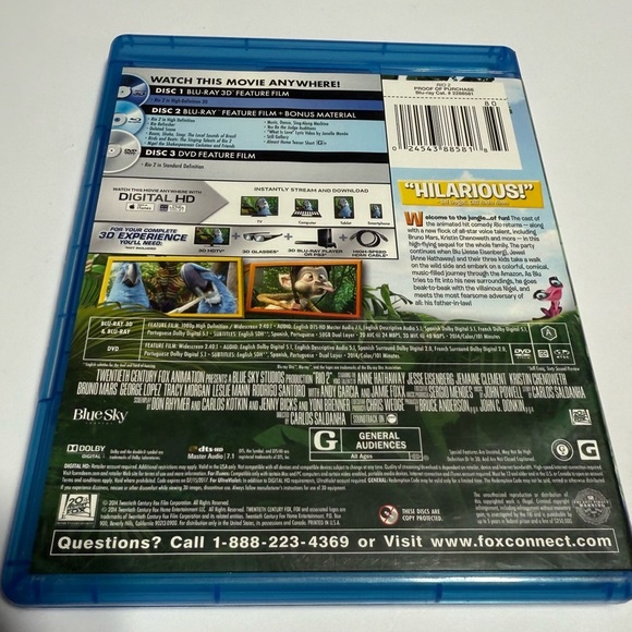 Rio 2 Blu-Ray. 20th Century Fox Productions - Picture 2 of 3